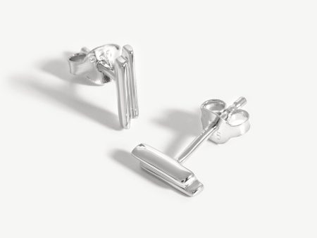 Double Bar Stud Earrings Discount