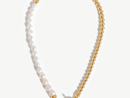 Baroque Pearl Beaded T-Bar Necklace | 18ct Gold Plated Pearl Online Hot Sale