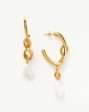 Molten Baroque Pearl Knot Drop Hoop Earrings Online Hot Sale