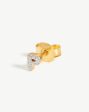 Pave Initial Single Stud Earring - Initial P | 18ct Gold Vermeil Cubic Zirconia Fashion