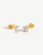 Pave Star Moon Stud Earrings Hot on Sale