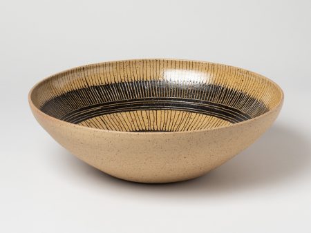 Circular Striped Serving Bowl on Sale