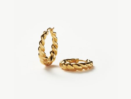 Twisted Tidal Medium Hoop Earrings | 18ct Gold Plated Online Hot Sale