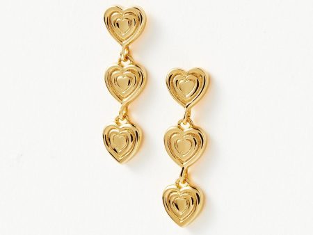 Good Vibes Heart Drop Stud Earrings Discount