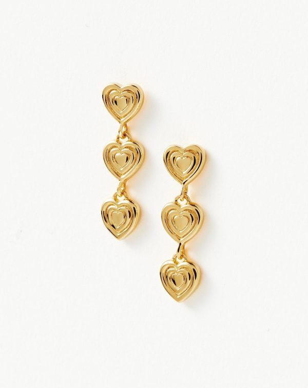 Good Vibes Heart Drop Stud Earrings Discount