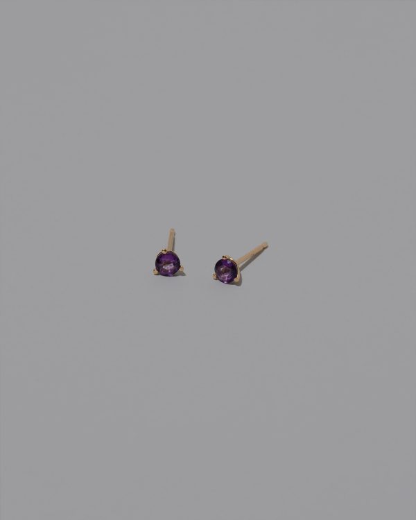 Martini Stud Earrings - Petite Amethyst For Cheap