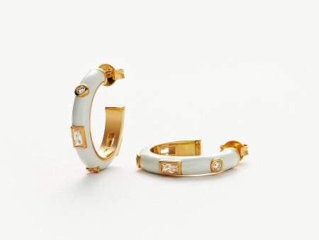 Enamel & Stone Small Hoop Earrings Supply