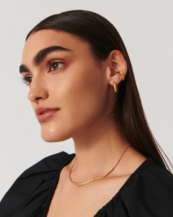 Wavy Ridge Small Hoop Earrings Cheap