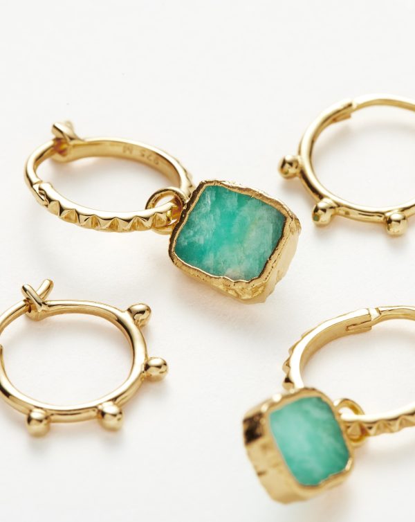 Amazonite Mini Hoop Earring Set Sale