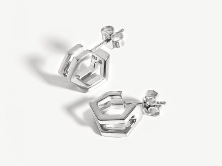 Hex Double Huggies | Sterling Silver Supply