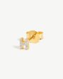 Pave Initial Single Stud Earring - Initial H | 18ct Gold Vermeil Cubic Zirconia Hot on Sale