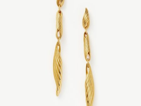 Limited Edition Wavy Ridge Triple Drop Earrings Fashion