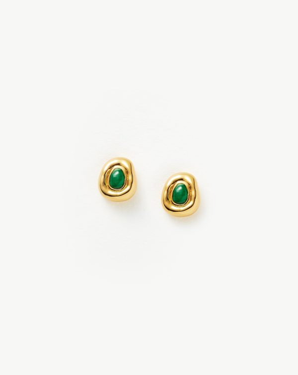 Molten Gemstone Sculptural Stud Earrings Online now