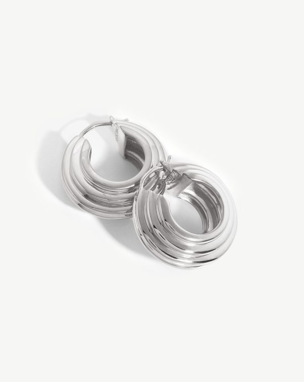 Lucy Williams Medium Chunky Ridge Hoop Earrings For Discount