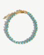 Beaded Bracelet | 18ct Gold Plated Turquoise For Sale