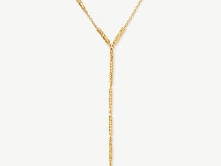 Wavy Ridge Lariat Chain Necklace Online now