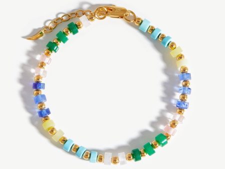 Beaded Bracelet | 18ct Gold Plated Multi Pastel Beaded Online Sale