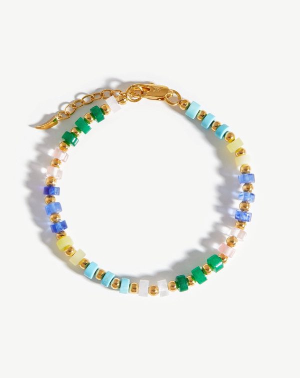 Beaded Bracelet | 18ct Gold Plated Multi Pastel Beaded Online Sale