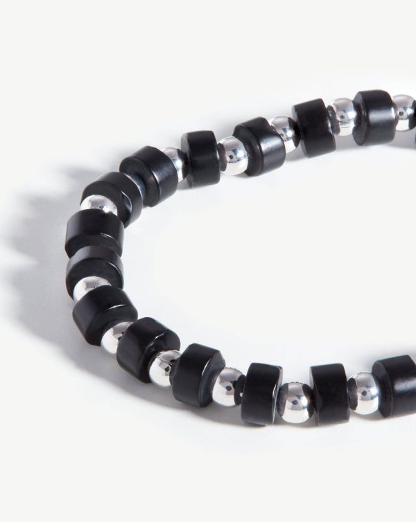 Beaded Bracelet | Silver Plated Black Onyx Discount