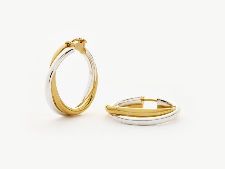 Lucy Williams Entwine Large Hoop Earrings | Mixed Metal For Cheap