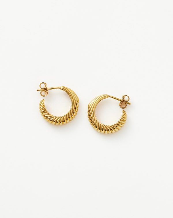 Wavy Ridge Small Hoop Earrings Cheap