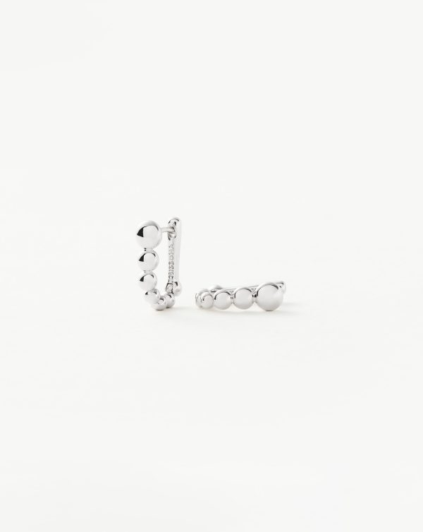 Beaded Ovate Huggies  | Sterling Silver Supply