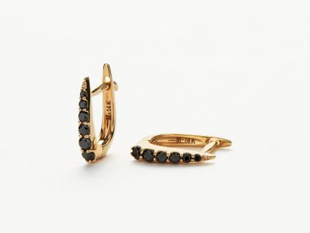 Fine Claw Huggies | 14ct Solid Gold Black Diamond on Sale