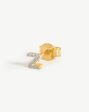 Pave Initial Single Stud Earring - Initial Z | 18ct Gold Vermeil Cubic Zirconia Supply