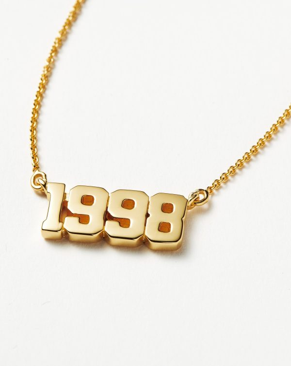 Birth Year Necklace  - Year 1998 | 18ct Gold Vermeil For Sale