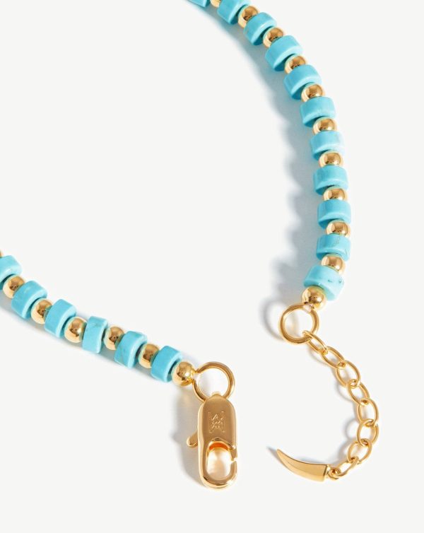 Beaded Bracelet | 18ct Gold Plated Turquoise For Sale