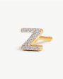 Pave Initial Single Stud Earring - Initial Z | 18ct Gold Vermeil Cubic Zirconia Supply