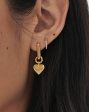 Ridge Heart Charm Earrings | 18ct Gold Vermeil Online now