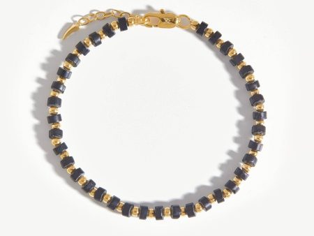 Beaded Bracelet | 18ct Gold Plated Black Onyx Hot on Sale