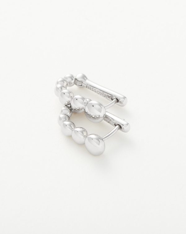 Beaded Ovate Huggies  | Sterling Silver Supply