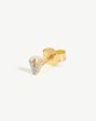 Pave Initial Single Stud Earring - Initial V | 18ct Gold Vermeil Cubic Zirconia Online