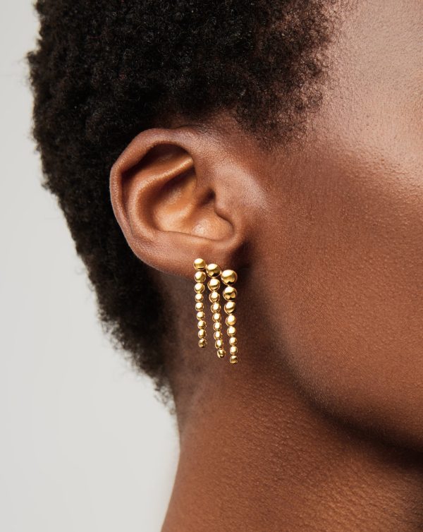 Beaded Waterfall Drop Earrings | 18ct Gold Vermeil For Discount