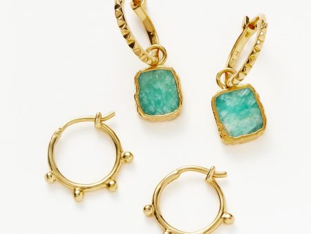 Amazonite Mini Hoop Earring Set Sale