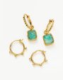 Amazonite Mini Hoop Earring Set Sale