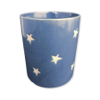 Blue Ceramic Candle Container w  Stars Discount