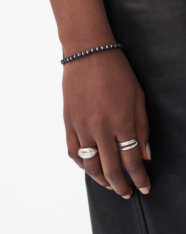 Beaded Bracelet | Silver Plated Black Onyx Discount