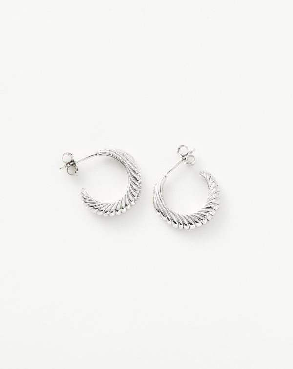 Wavy Ridge Small Hoop Earrings Cheap