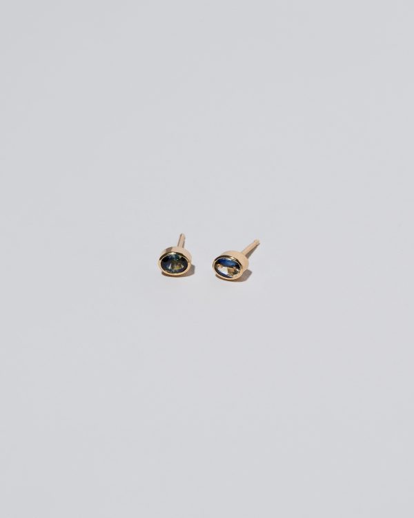 Oval Frame Stud Earrings - Bicolor Sapphire For Discount