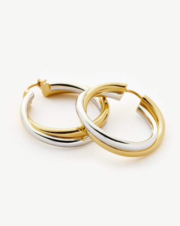 Lucy Williams Entwine Large Hoop Earrings | Mixed Metal For Cheap