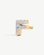 Pave Initial Single Stud Earring - Initial F | 18ct Gold Vermeil Cubic Zirconia Fashion