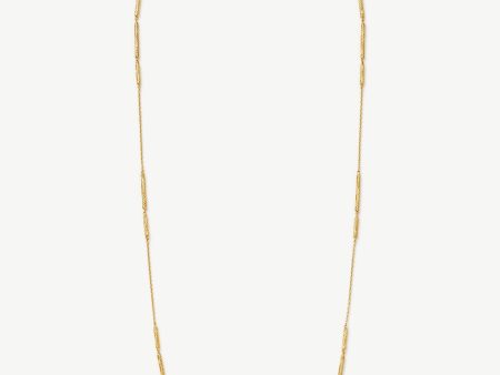 Wavy Ridge Extra Long Chain Necklace on Sale