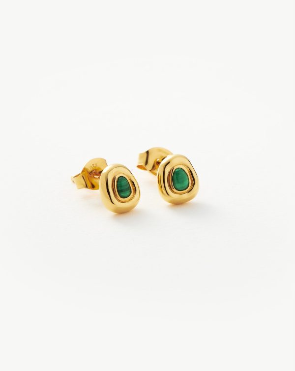 Molten Gemstone Sculptural Stud Earrings Online now