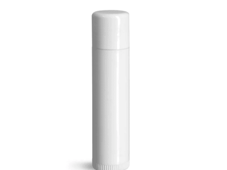 Lip Balm Tube w  Cap - White - Round Set - Standard Size .15oz For Discount