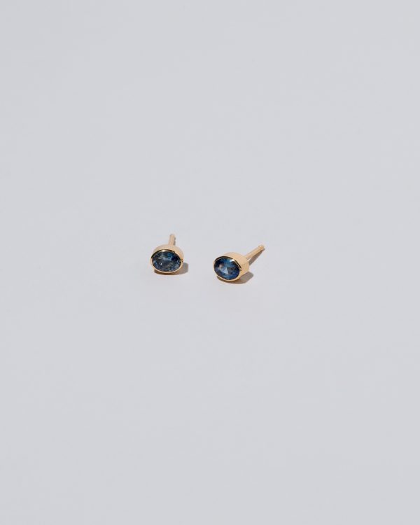 Oval Frame Stud Earrings - Sapphire Online