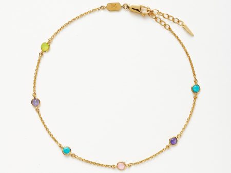 Hot Rox Multi Gemstone Anklet Fashion