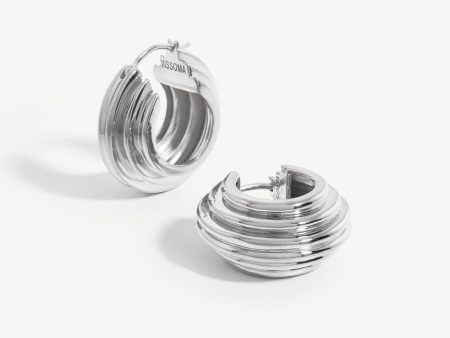 Lucy Williams Medium Chunky Ridge Hoop Earrings For Discount